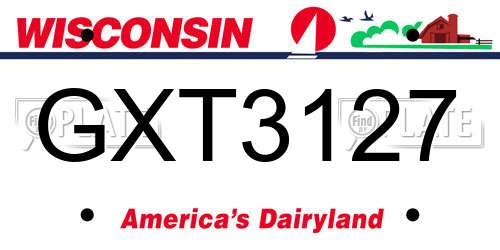 GXT3127 Wisconsin License Plate