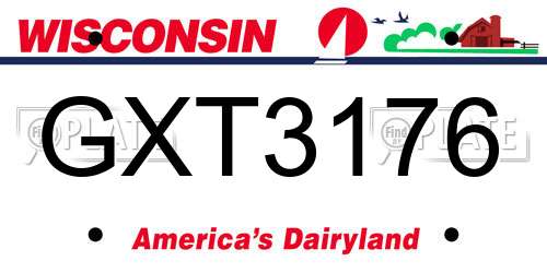 GXT3176 Wisconsin License Plate