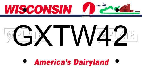 GXTW42 Wisconsin License Plate