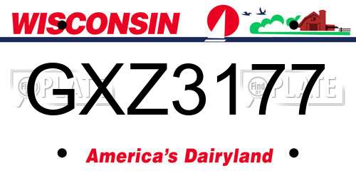 GXZ3177 Wisconsin License Plate