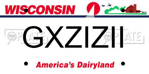 GXZIZII Wisconsin License Plate