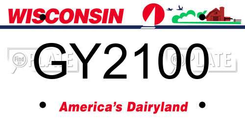 GY2100 Wisconsin License Plate