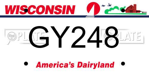 GY248 Wisconsin License Plate