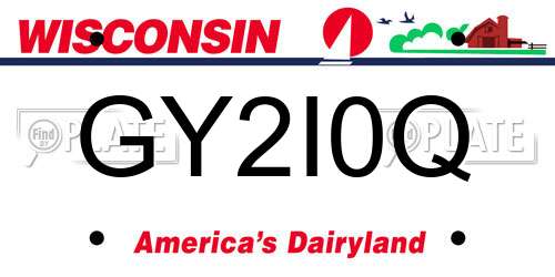 GY2I0Q Wisconsin License Plate