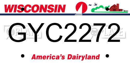 GYC2272 Wisconsin License Plate