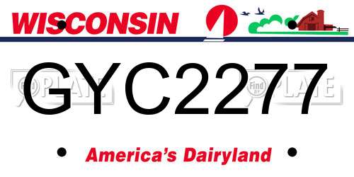 GYC2277 Wisconsin License Plate