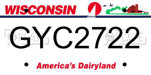 GYC2722 Wisconsin License Plate