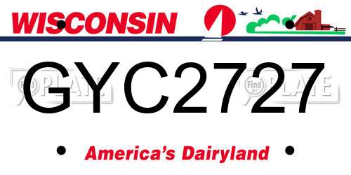 GYC2727 Wisconsin License Plate