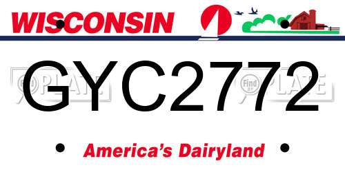 GYC2772 Wisconsin License Plate