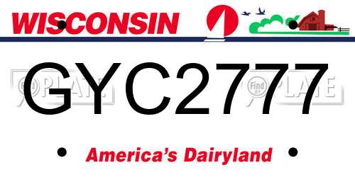 GYC2777 Wisconsin License Plate