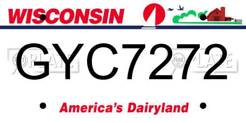 GYC7272 Wisconsin License Plate