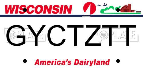 GYCTZTT Wisconsin License Plate
