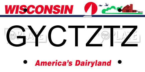 GYCTZTZ Wisconsin License Plate