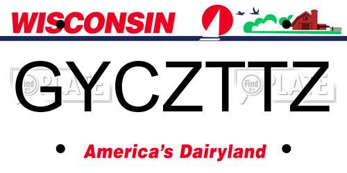 GYCZTTZ Wisconsin License Plate