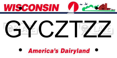 GYCZTZZ Wisconsin License Plate