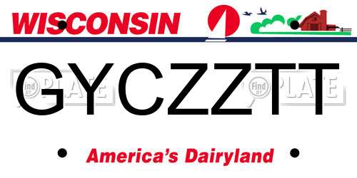 GYCZZTT Wisconsin License Plate