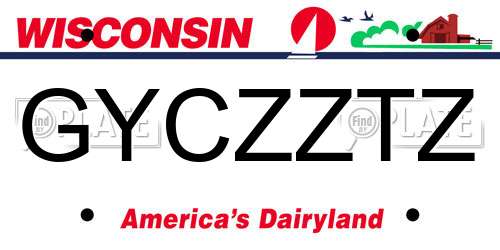 GYCZZTZ Wisconsin License Plate