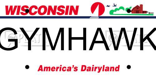GYMHAWK Wisconsin License Plate