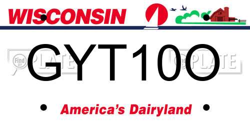 GYT10O Wisconsin License Plate