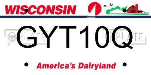 GYT10Q Wisconsin License Plate