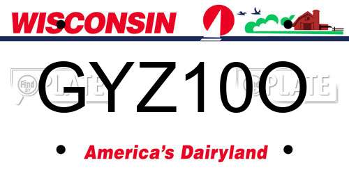 GYZ10O Wisconsin License Plate