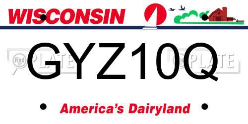 GYZ10Q Wisconsin License Plate