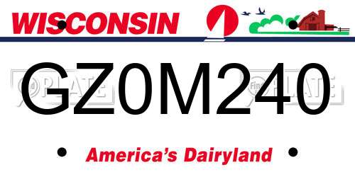 GZ0M240 Wisconsin License Plate