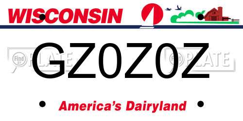 GZ0Z0Z Wisconsin License Plate