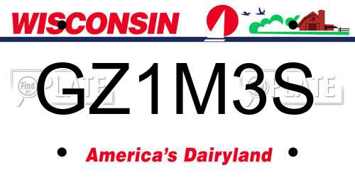 GZ1M3S Wisconsin License Plate