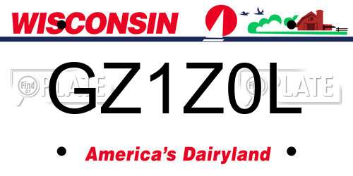GZ1Z0L Wisconsin License Plate