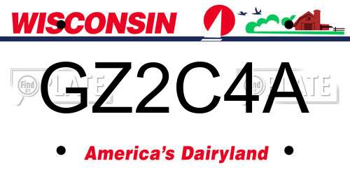 GZ2C4A Wisconsin License Plate