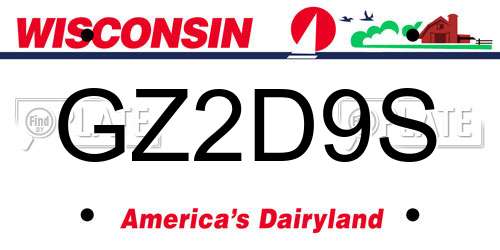 GZ2D9S Wisconsin License Plate