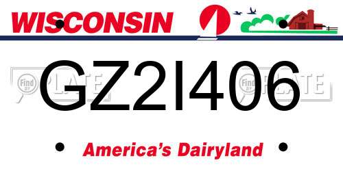 GZ2I406 Wisconsin License Plate