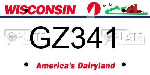 GZ341 Wisconsin License Plate
