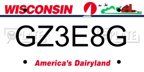 GZ3E8G Wisconsin License Plate