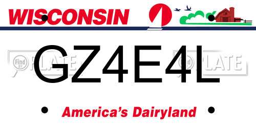 GZ4E4L Wisconsin License Plate