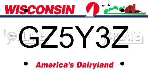 GZ5Y3Z Wisconsin License Plate