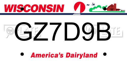 GZ7D9B Wisconsin License Plate