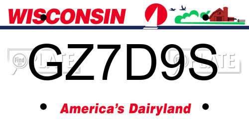 GZ7D9S Wisconsin License Plate
