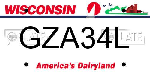 GZA34L Wisconsin License Plate