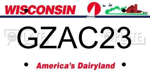 GZAC23 Wisconsin License Plate