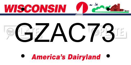 GZAC73 Wisconsin License Plate