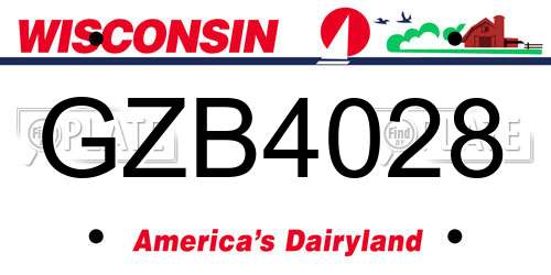 GZB4028 Wisconsin License Plate