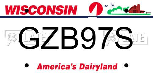 GZB97S Wisconsin License Plate