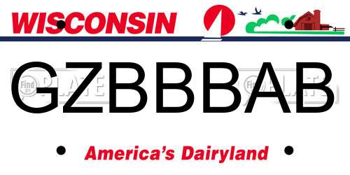 GZBBBAB Wisconsin License Plate