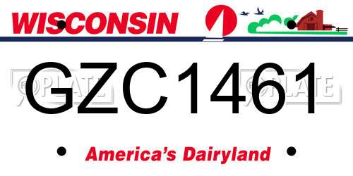 GZC1461 Wisconsin License Plate