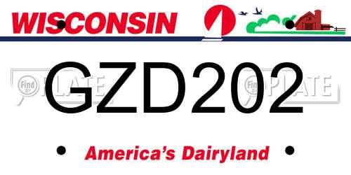 GZD202 Wisconsin License Plate