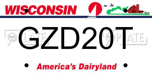 GZD20T Wisconsin License Plate