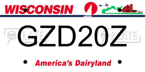 GZD20Z Wisconsin License Plate