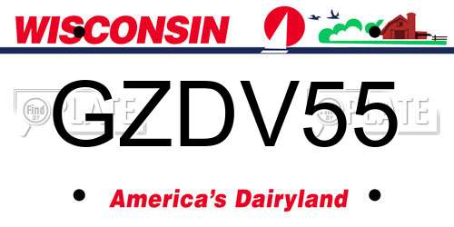 GZDV55 Wisconsin License Plate